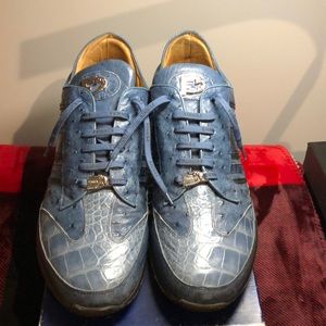 Fennix Sport Blue Ostrich & Alligator sneakers